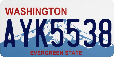 WA license plate AYK5538