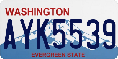 WA license plate AYK5539