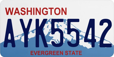 WA license plate AYK5542