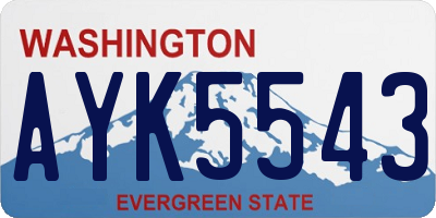 WA license plate AYK5543