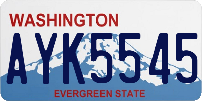 WA license plate AYK5545