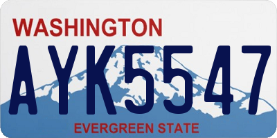 WA license plate AYK5547