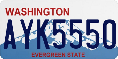 WA license plate AYK5550
