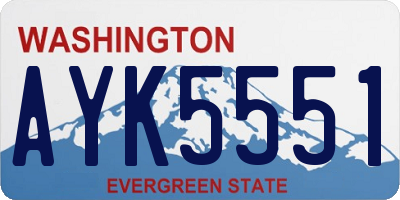 WA license plate AYK5551