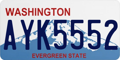 WA license plate AYK5552
