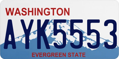 WA license plate AYK5553