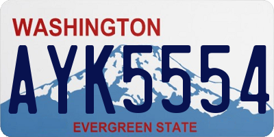WA license plate AYK5554