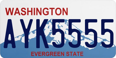 WA license plate AYK5555