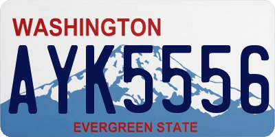WA license plate AYK5556
