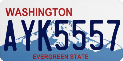 WA license plate AYK5557
