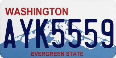 WA license plate AYK5559