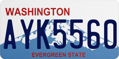 WA license plate AYK5560
