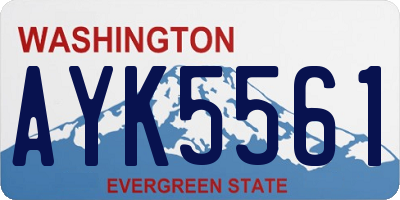 WA license plate AYK5561