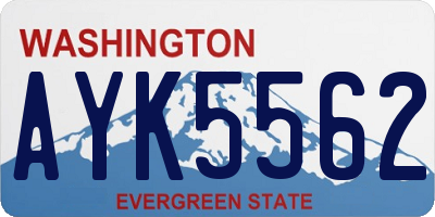 WA license plate AYK5562