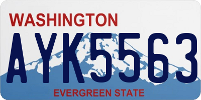 WA license plate AYK5563