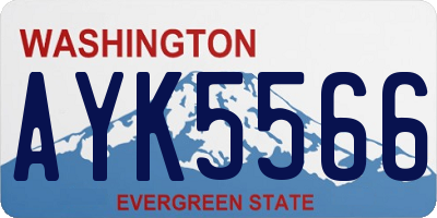 WA license plate AYK5566