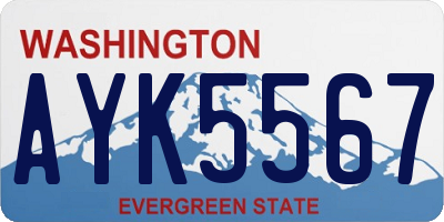 WA license plate AYK5567