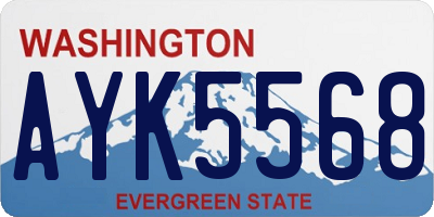 WA license plate AYK5568