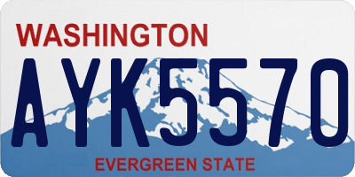 WA license plate AYK5570