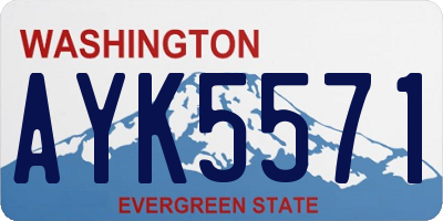 WA license plate AYK5571