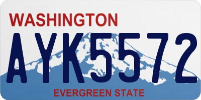 WA license plate AYK5572