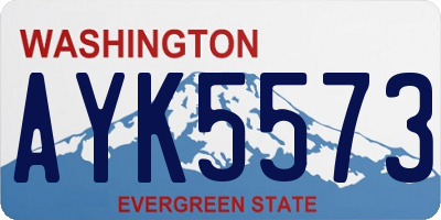 WA license plate AYK5573