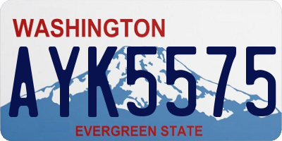 WA license plate AYK5575