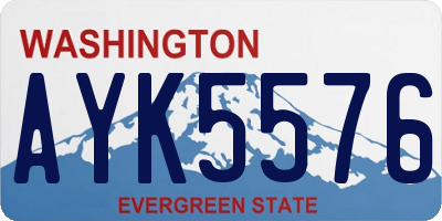 WA license plate AYK5576