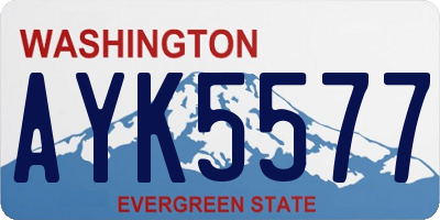 WA license plate AYK5577