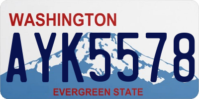 WA license plate AYK5578