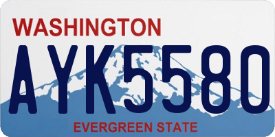 WA license plate AYK5580