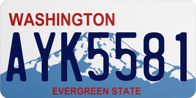 WA license plate AYK5581