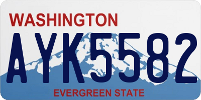 WA license plate AYK5582