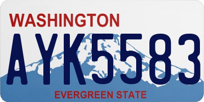 WA license plate AYK5583