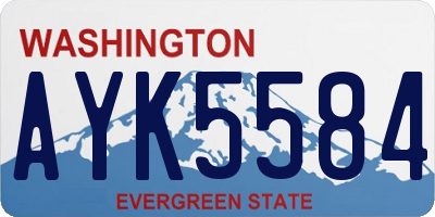 WA license plate AYK5584