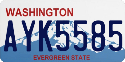 WA license plate AYK5585