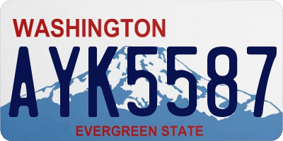 WA license plate AYK5587