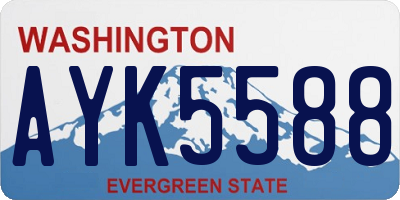 WA license plate AYK5588