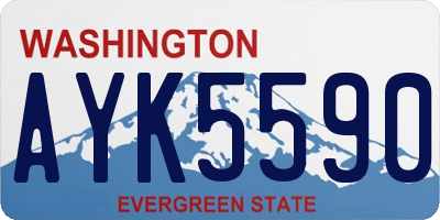 WA license plate AYK5590