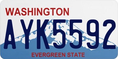WA license plate AYK5592