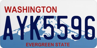 WA license plate AYK5596