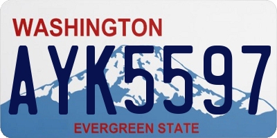 WA license plate AYK5597
