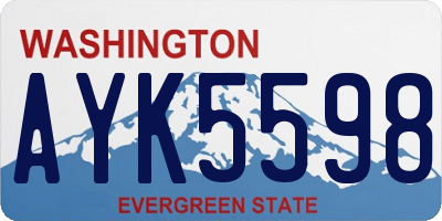 WA license plate AYK5598