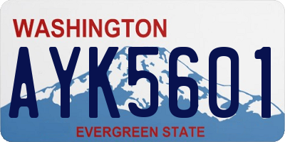 WA license plate AYK5601