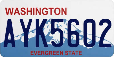 WA license plate AYK5602