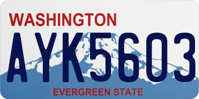 WA license plate AYK5603