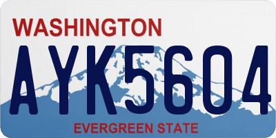WA license plate AYK5604
