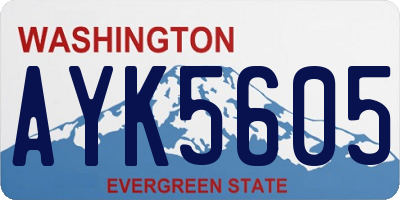 WA license plate AYK5605