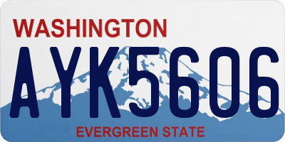 WA license plate AYK5606