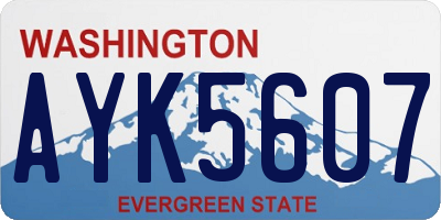 WA license plate AYK5607